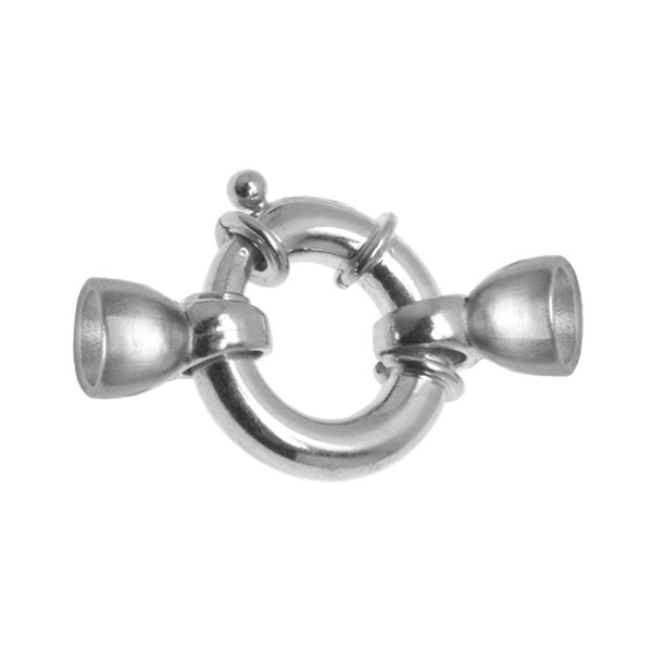Schmuckfederring 18 mm, 4 mm Rohr, glatte Gusskappen