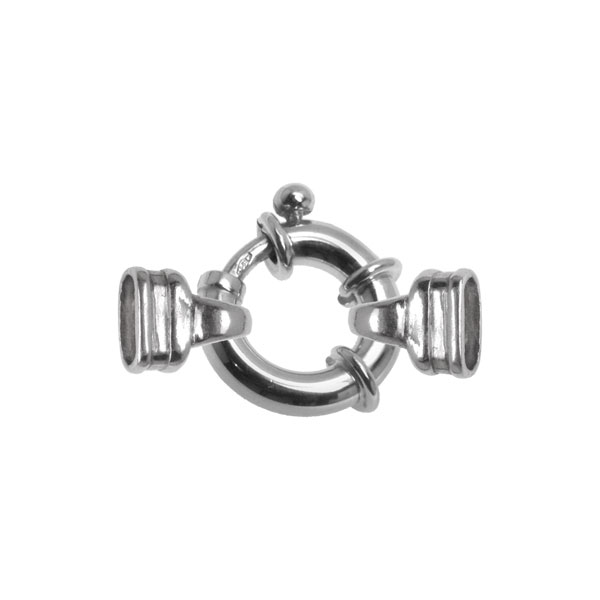Schmuckfederring 18 mm, 3 mm Rohr, flache Gusskappen