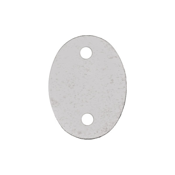 Logoplättchen 13,5 x 10,0 mm oval, mit 2 Bohrungen