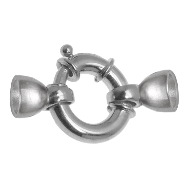 Schmuckfederring 20 mm, 4 mm Rohr, glatte Gusskappen