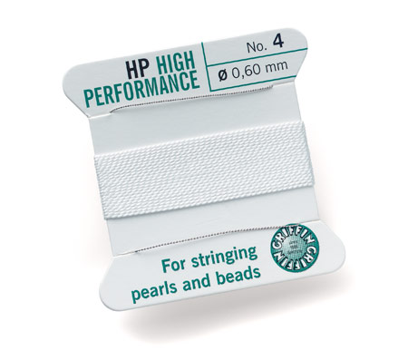 Perlseide, HP-Seide, mit 1 Nadel, 2 Meter