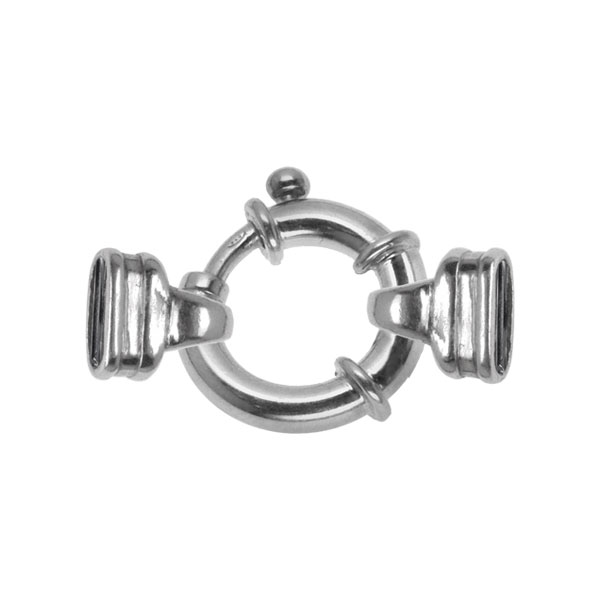 Schmuckfederring 20 mm, 4 mm Rohr, flache Gusskappen