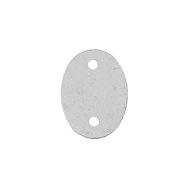 Logoplättchen 8,0 x 5,0 mm oval, mit 2 Bohrungen