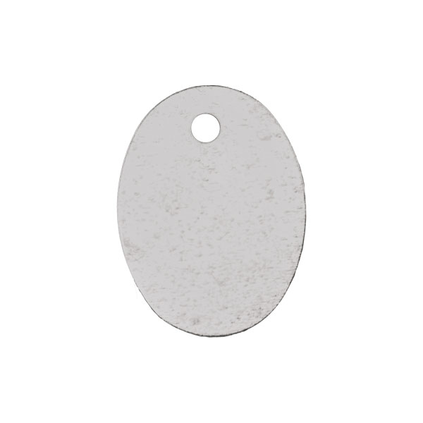 Logoplättchen 13,5 x 10,0 mm oval, mit 1 Bohrung