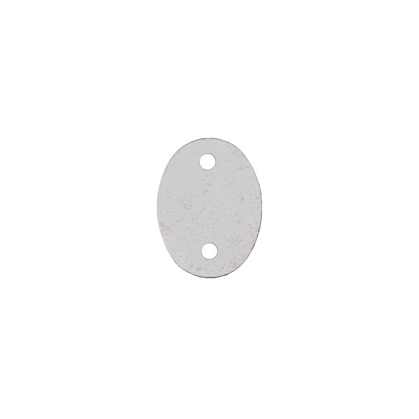 Logoplättchen 6,5 x 4,5 mm oval, mit 2 Bohrungen